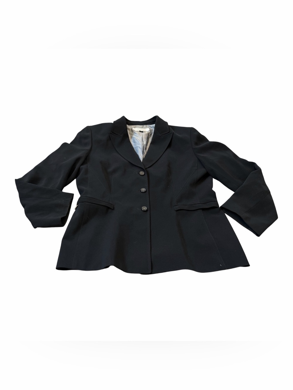 Tahari Women Blazer Size 14 Petite Black 3-Button Lined Professional Jacket